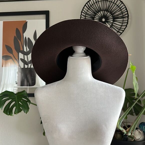 NWT Studio NYC 100% Wool Cowgirl Hat Brown Southern Western Ranch Warm Rustic - Picture 5 of 8
